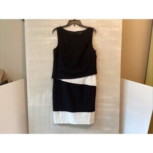 lauren ralph lauren dress 12 black/white sleeveless